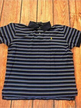 Polo by Ralph Lauren Navy Polo with Light Blue & White Stripes